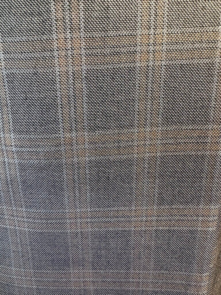 BLUE WITH TAN WINDOWPANE BBRO'S DAY COAT