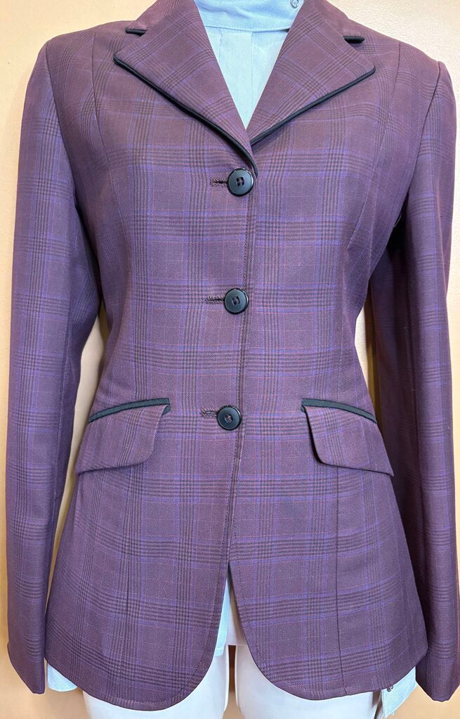HUNT COAT MAROON WITH BLUE/BLACK PLAID