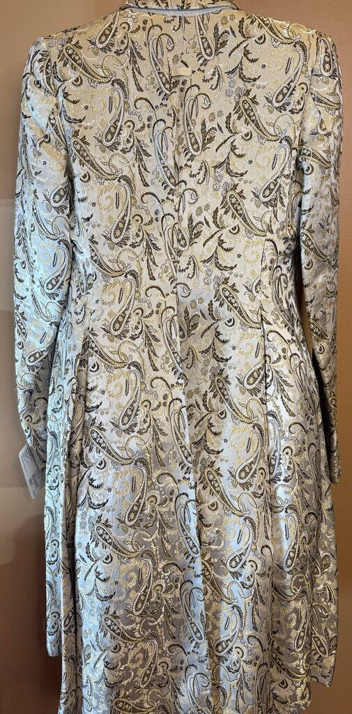 IVORY, OLIVE AND GOLD PAISLEY HAWKWOOD DAY COAT