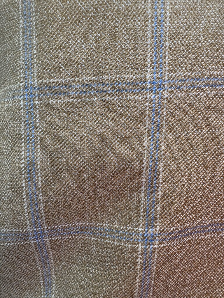 TAN WITH BLUE WINDOWPANE CM VEST