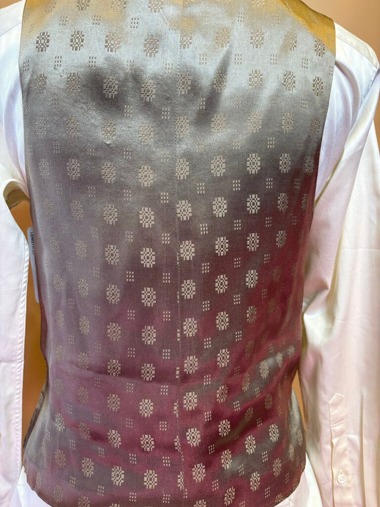 TAN WITH BLUE WINDOWPANE CM VEST