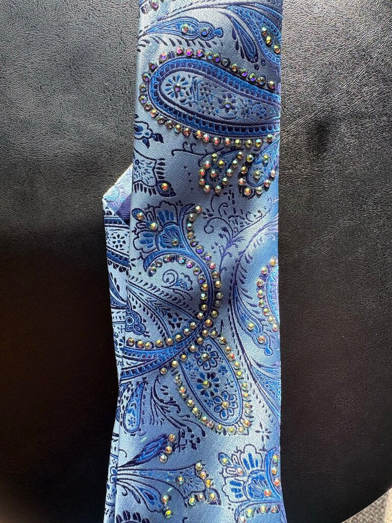 BLING BLUE PAISLEY TIE