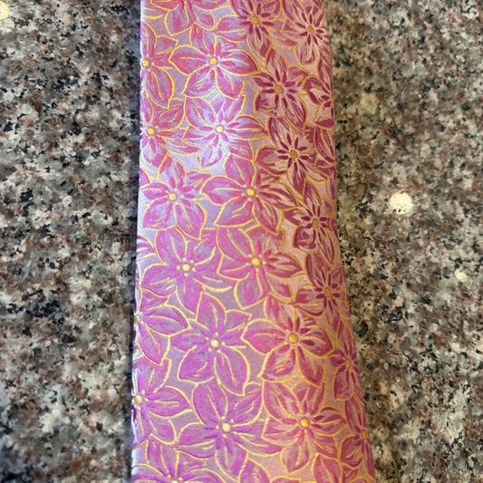 PINK AND YELLOW FLOWERS TIE