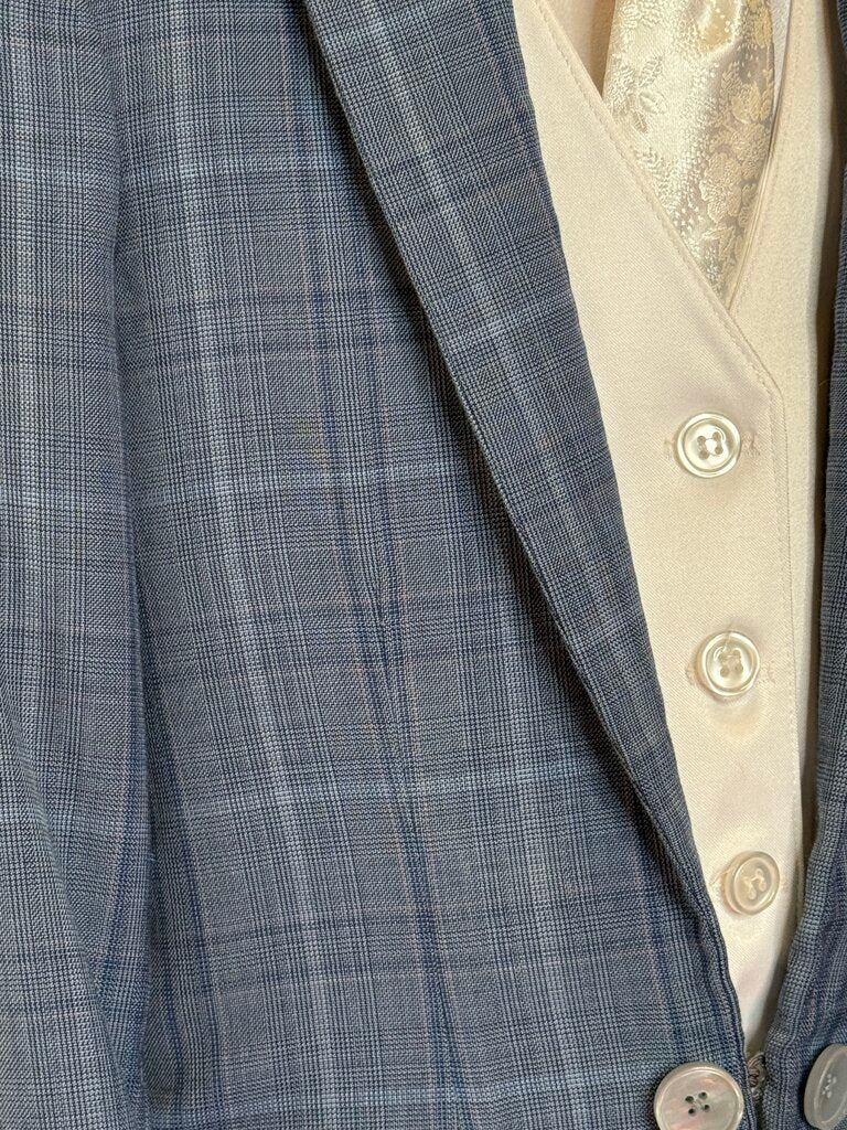 BLUE WINDOWPANE DEREGNAUCOURT DAY SUIT