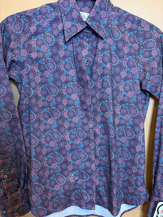 PURPLE AND BLUE PAISLEY BETTY BERDINE SHIRT