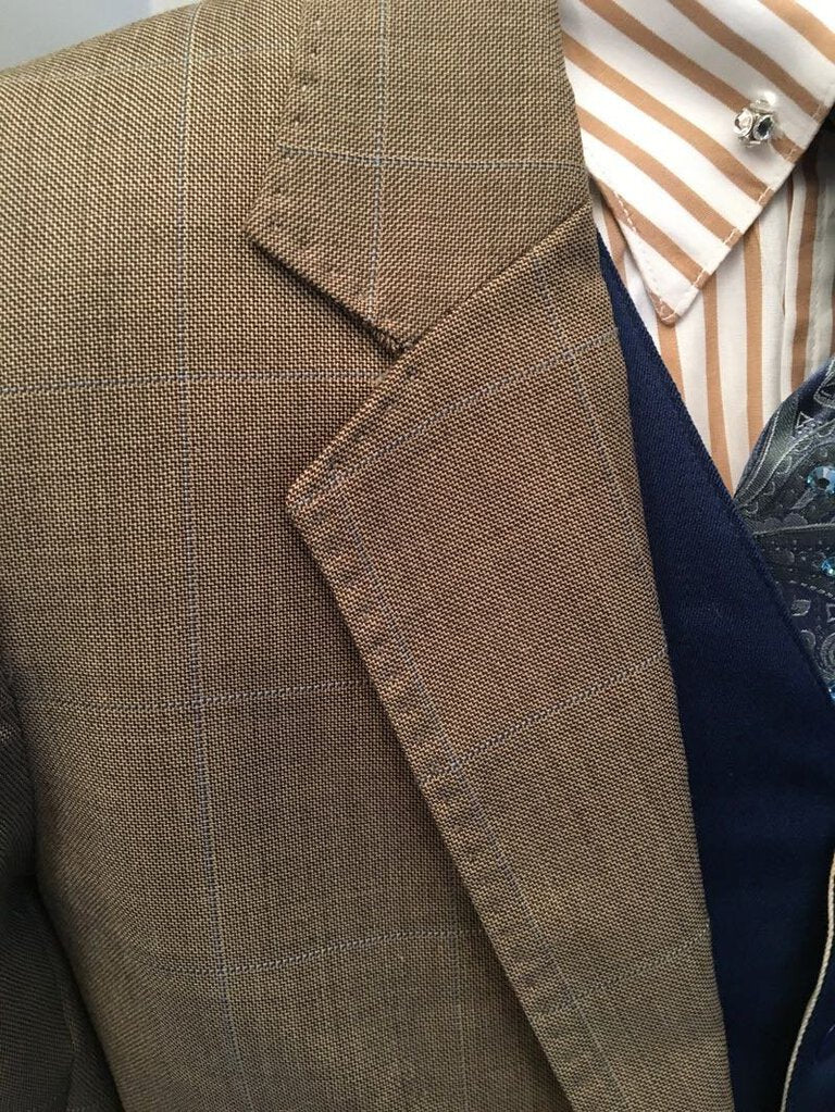 day suit - Frierson's tan with blue windowpane (1492)