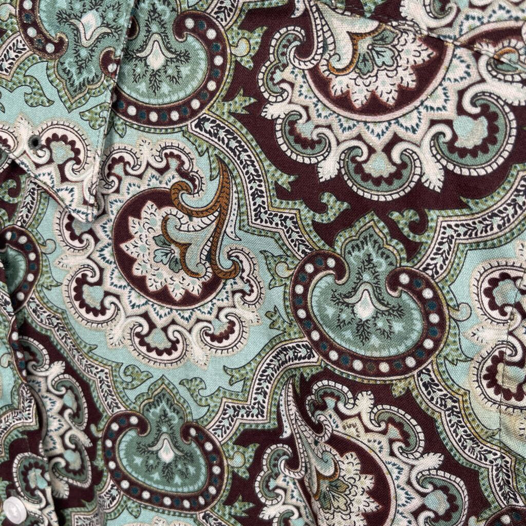 SHIRT GREEN/BROWN PAISLEY BECKER BROTHERS