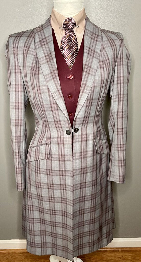 DAY COAT GREY/MAROON PLAID FRIERSON