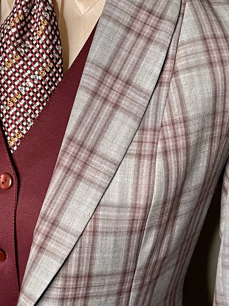 DAY COAT GREY/MAROON PLAID FRIERSON