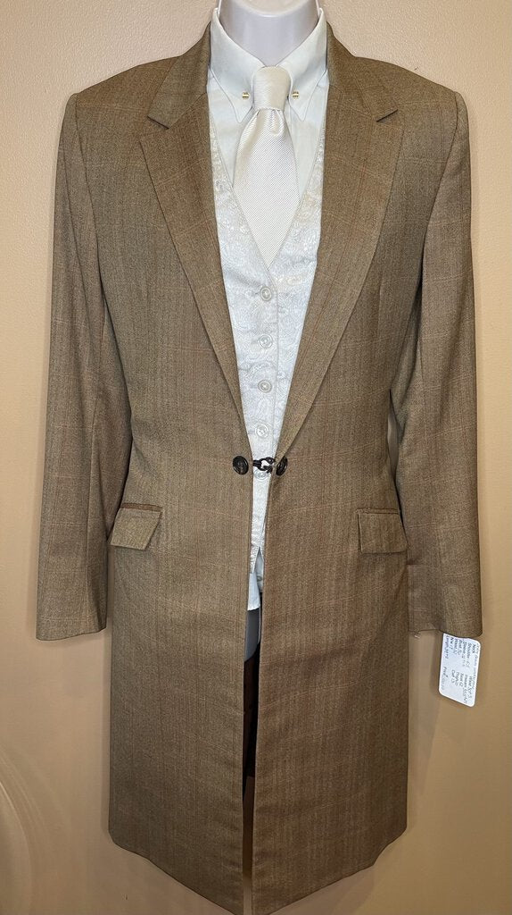 DAY SUIT BROWN WINDOWPANE DEREGNAUCOURT