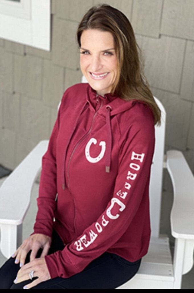 SWEATSHIRT HORSEPOWER MAROON ZIP UP