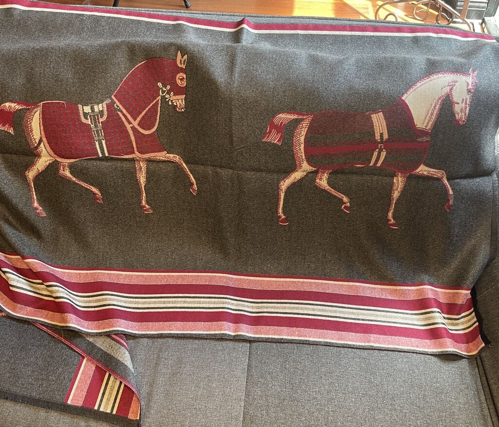 CASHMERE EQUESTRIAN SHAWL