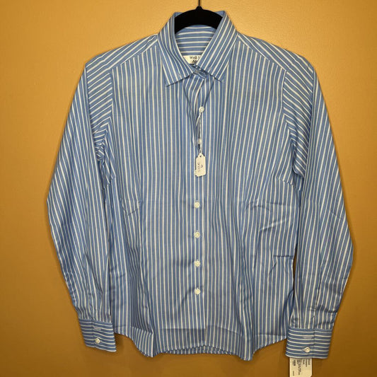 SHIRT BLUE STRIPE WELL SUITED APPAREL SIZE 6