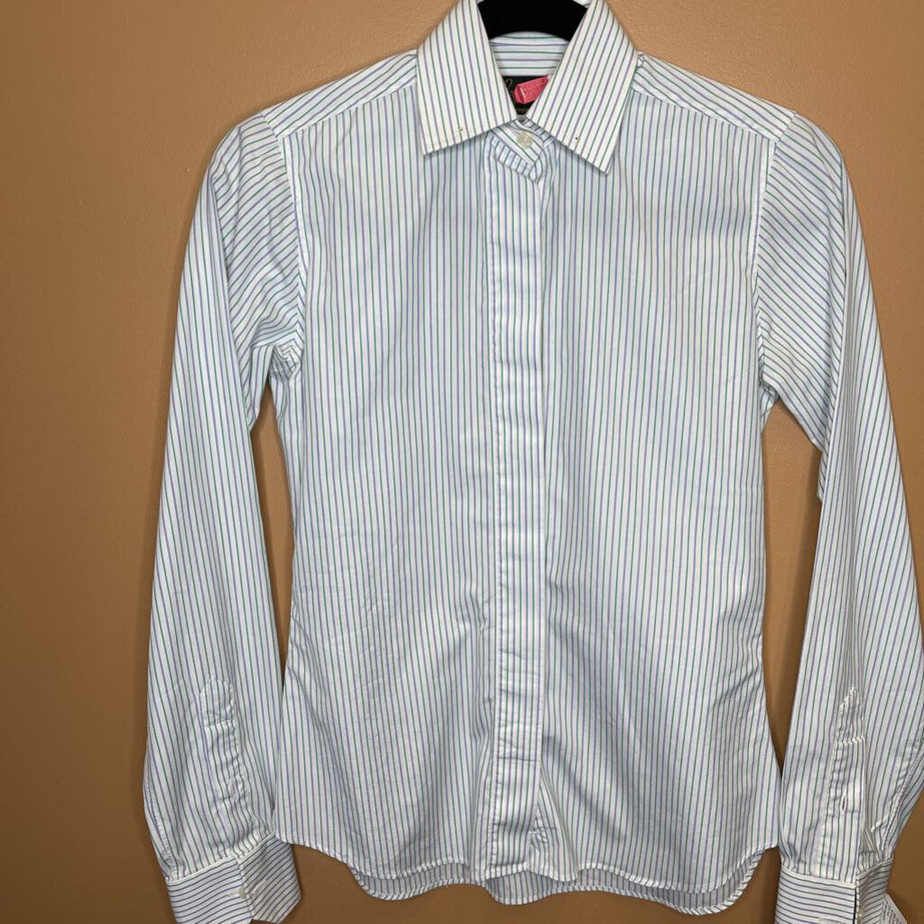 SHIRT DEREGNACUOURT GREEN/PURPLE STRIPE