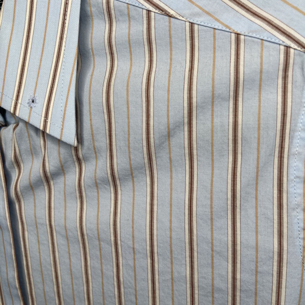 SHIRT BLUE WITH BROWN STRIPE