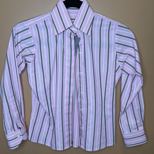 SHIRT ELLIE MAY PINK WITH BROWN STRIPES