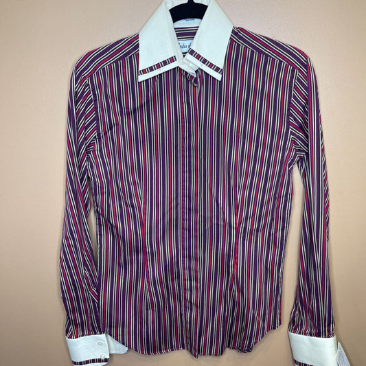 SHIRT MAROON/RED STRIPE MARSHA DEARRIAGA