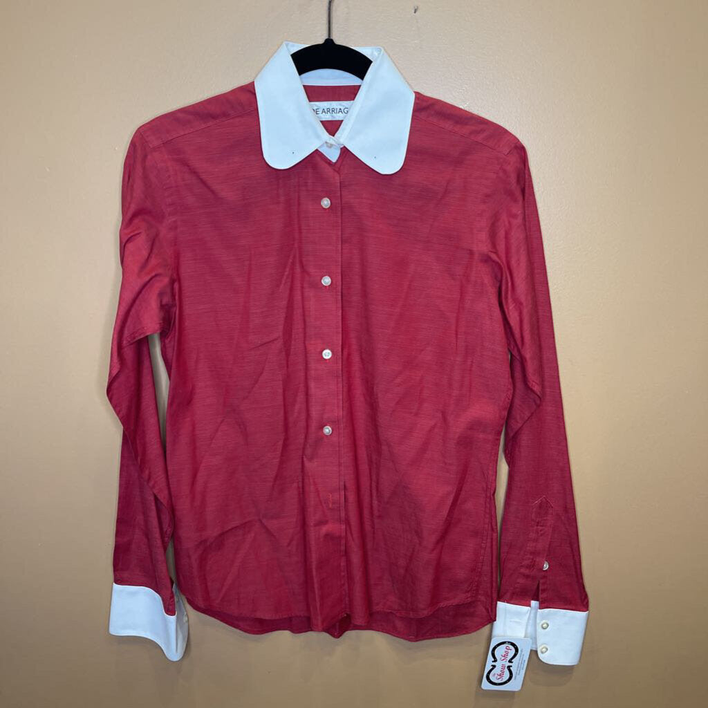 SHIRT RED WITH WHITE COLLAR MARSHA