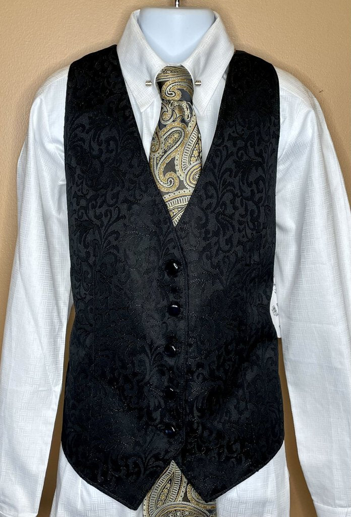 VEST BLACK PAISLEY WELL SUITED APPAREL