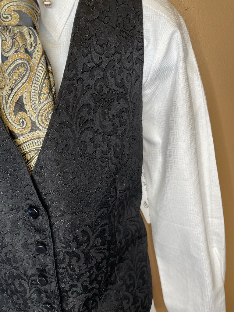 VEST BLACK PAISLEY WELL SUITED APPAREL