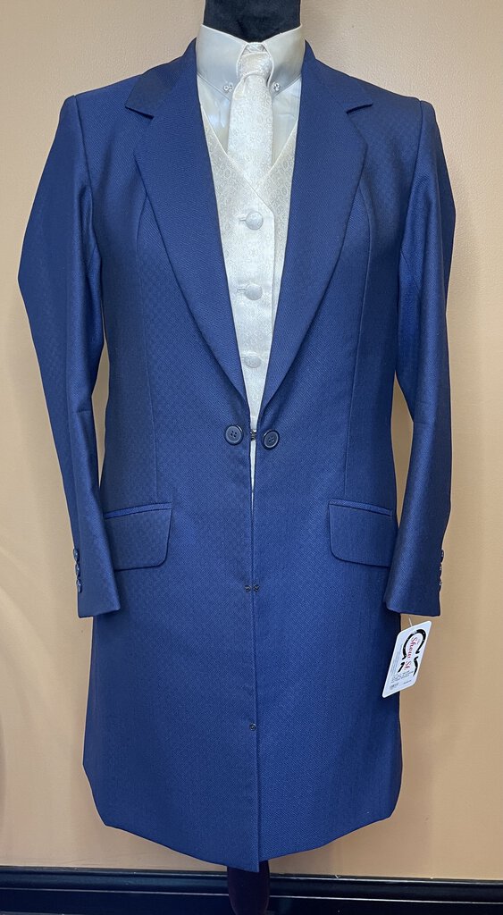 DAY SUIT "NEVER WORN" BLUE DIAMOND PATTERN MARSHA DEARRIAGA