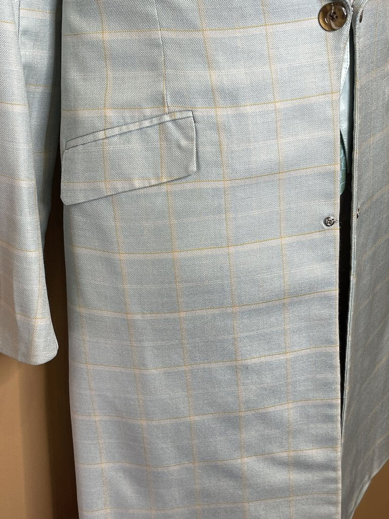 DAY COAT SEAFOAM WITH GOLD WINDOWPANE BECKER BROTHERS