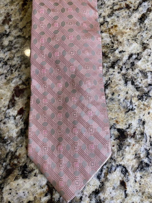 TIE PINK/GRAY DIAMONDS