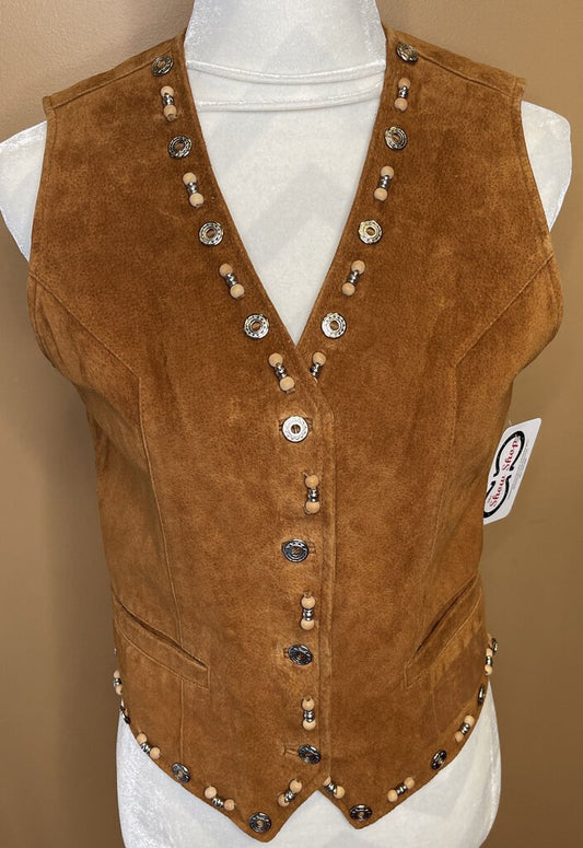 WESTERN VEST TAN SUEDE WITH ACCENTS