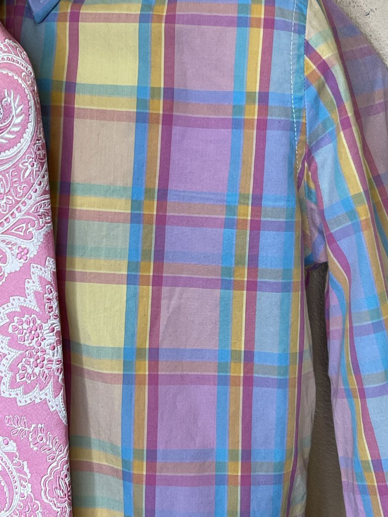 SHIRT PINK/BLUE/YELLOW PLAID DEREGNAUCOURT