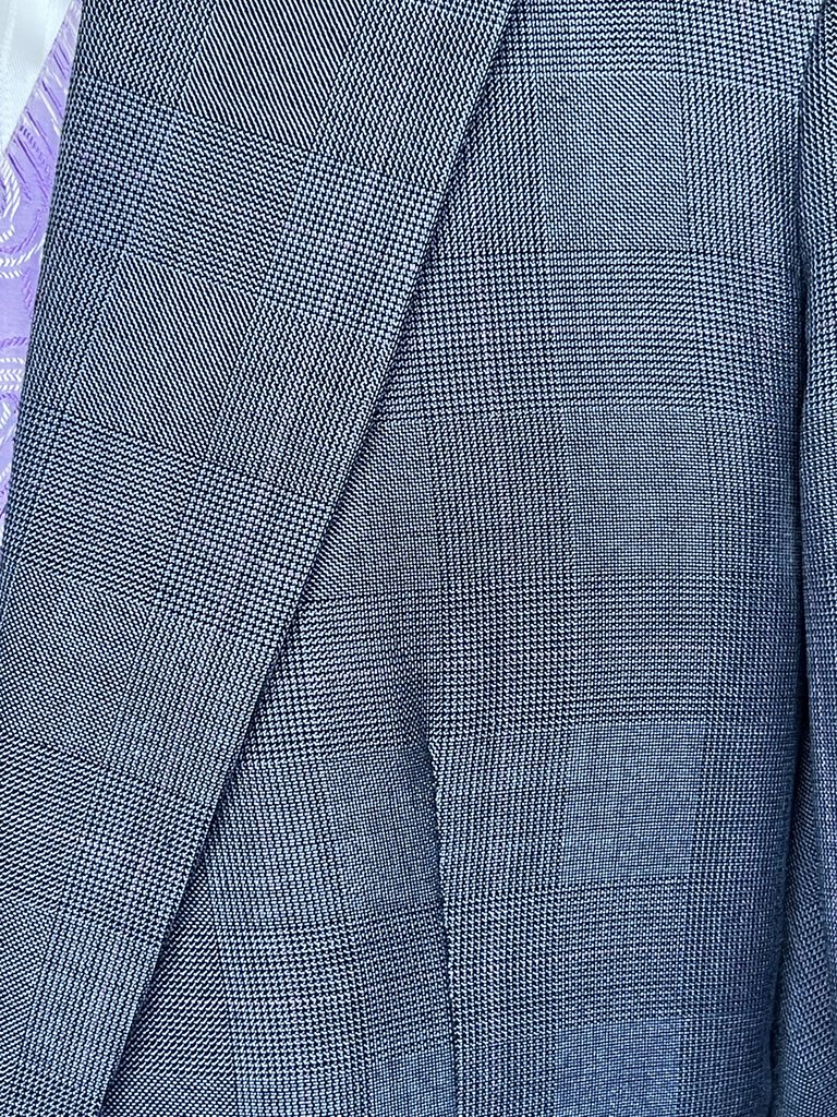 DAY SUIT BLUE/GRAY PLAID BECKER BROTHERS