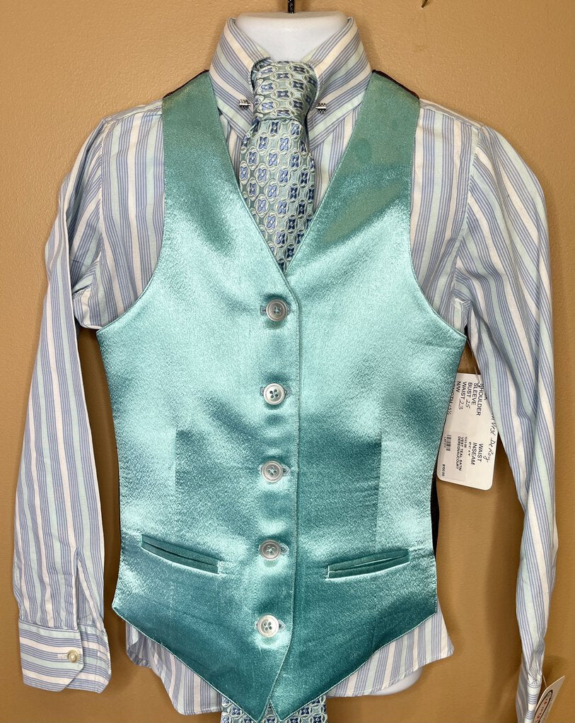 VEST TEAL SATIN DEREGNAUCOURT