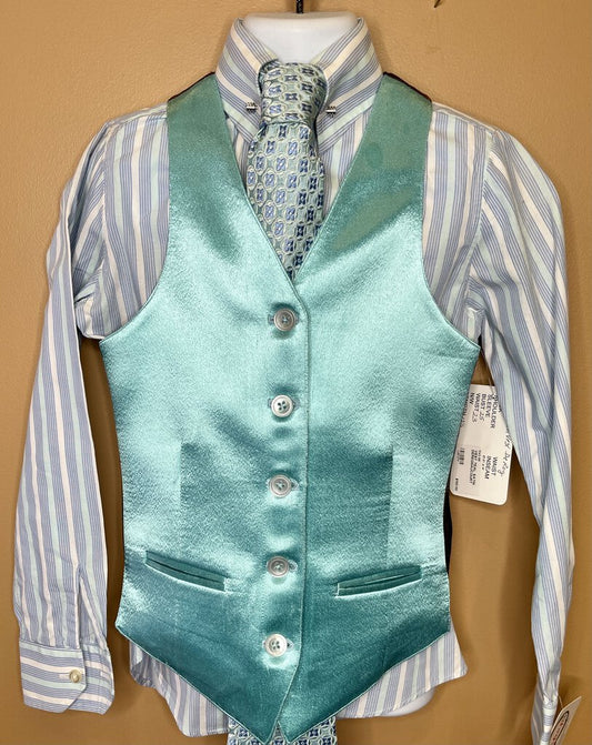 VEST TEAL SATIN DEREGNAUCOURT