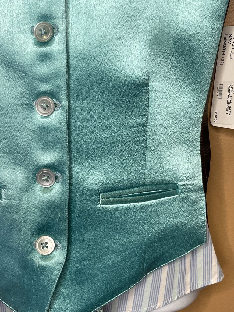 VEST TEAL SATIN DEREGNAUCOURT