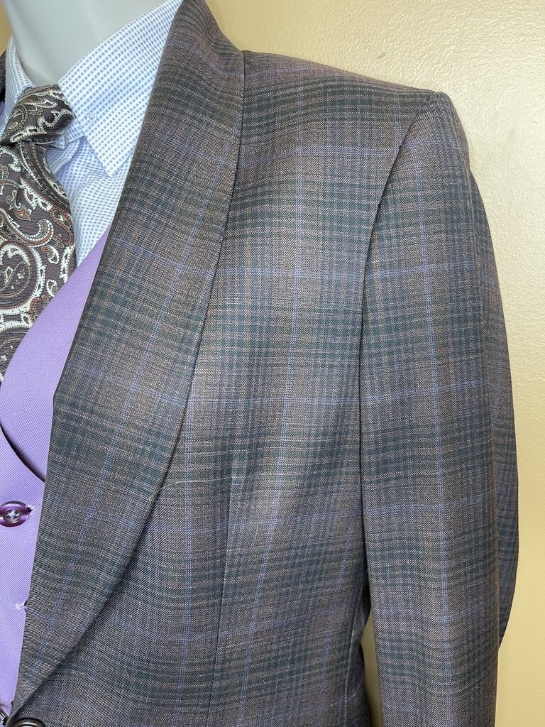 DAY COAT BROWN GLEN PLAID