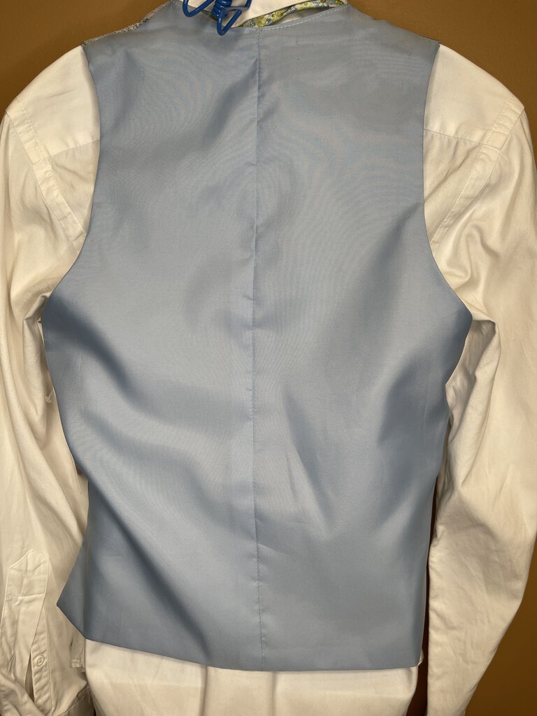 VEST BLUE DUPIONI SILK