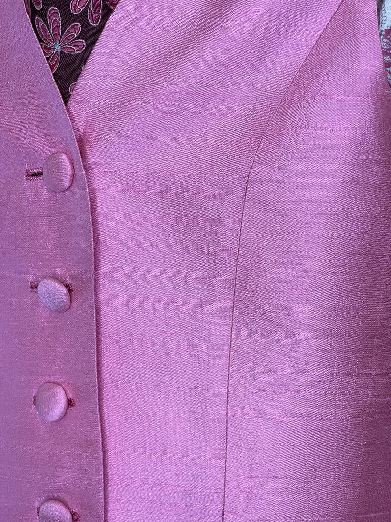 PINK DUPIONI SILK VEST