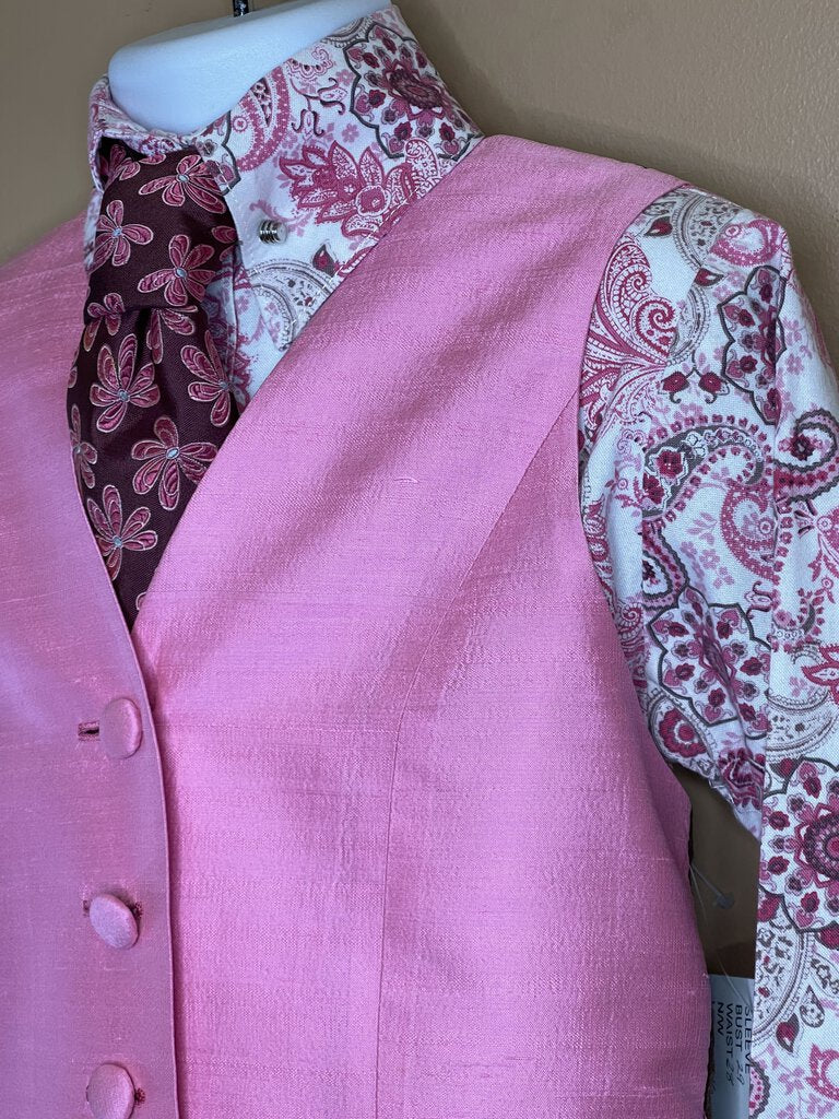 PINK DUPIONI SILK VEST