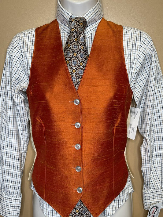 VEST BRONZE DUPIONI SILK