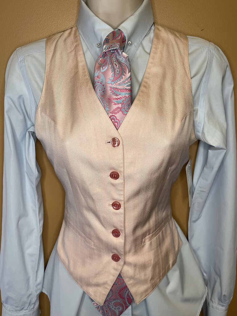 VEST LIGHT PINK HERRINGBONE BECKER BROTHERS