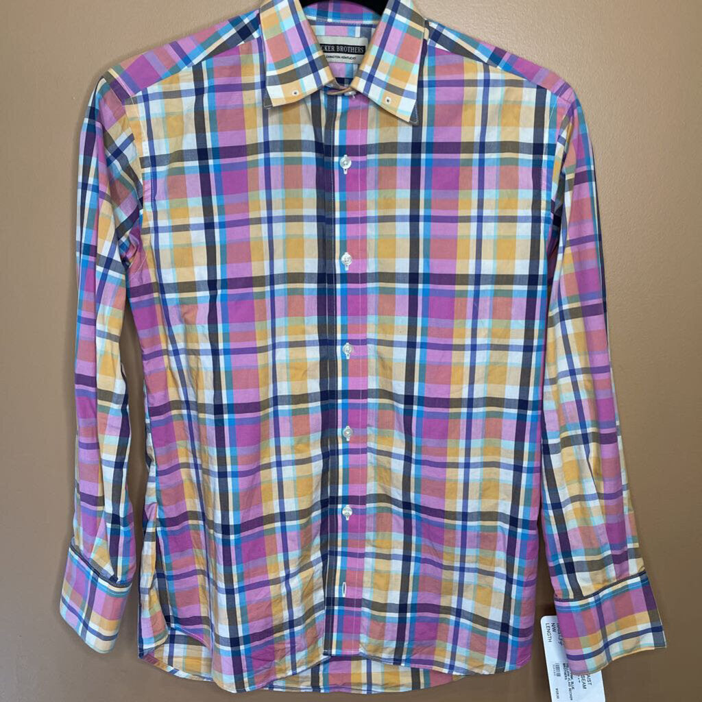 SHIRT PINK, BLUE, YELLOW PLAID BECKER BROTHERS