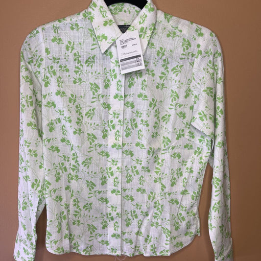 SHIRT LINEN CREAM WITH GREEN FLOWERS ELLIE MAY