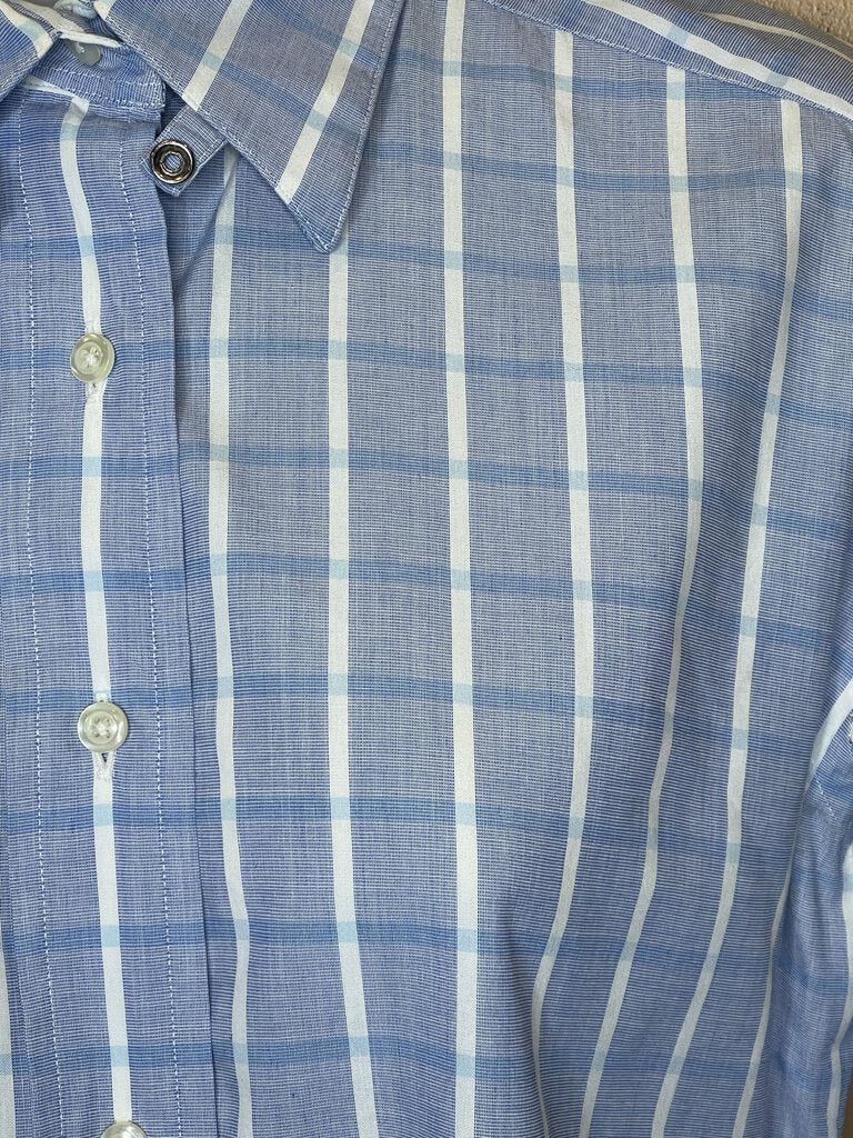 SHIRT BLUE WITH BLUE/WHITE WINDOWPANE BECKER BROTHERS