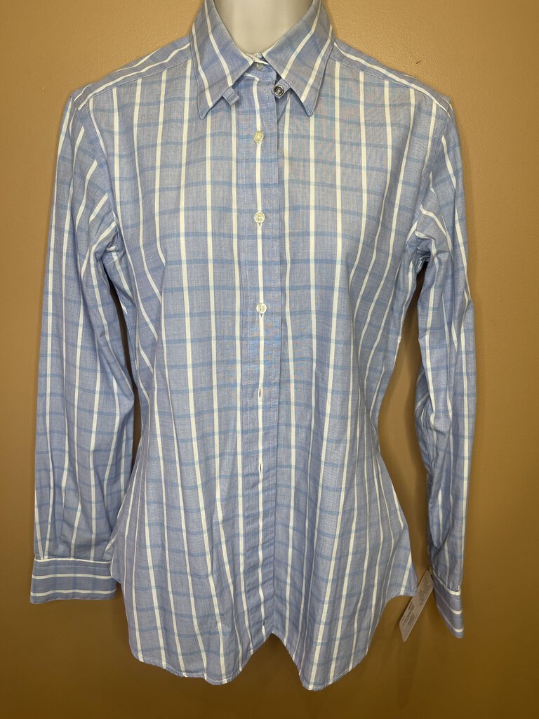 SHIRT BLUE WITH BLUE/WHITE WINDOWPANE BECKER BROTHERS