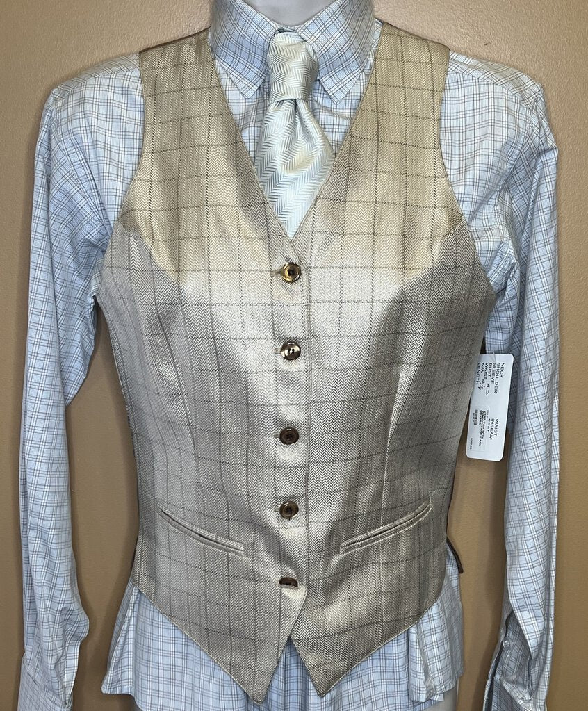 VEST TAN WITH WINDOWPANE CARL MEYERS