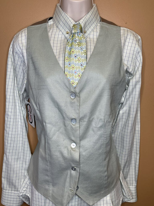 SHIRT GREEN WITH NAVY WINDOWPANE