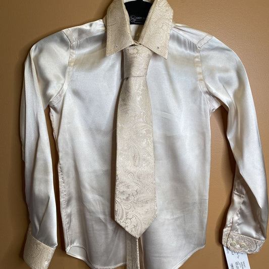 SHIRT CREAM SATIN WITH MATCHING TIE