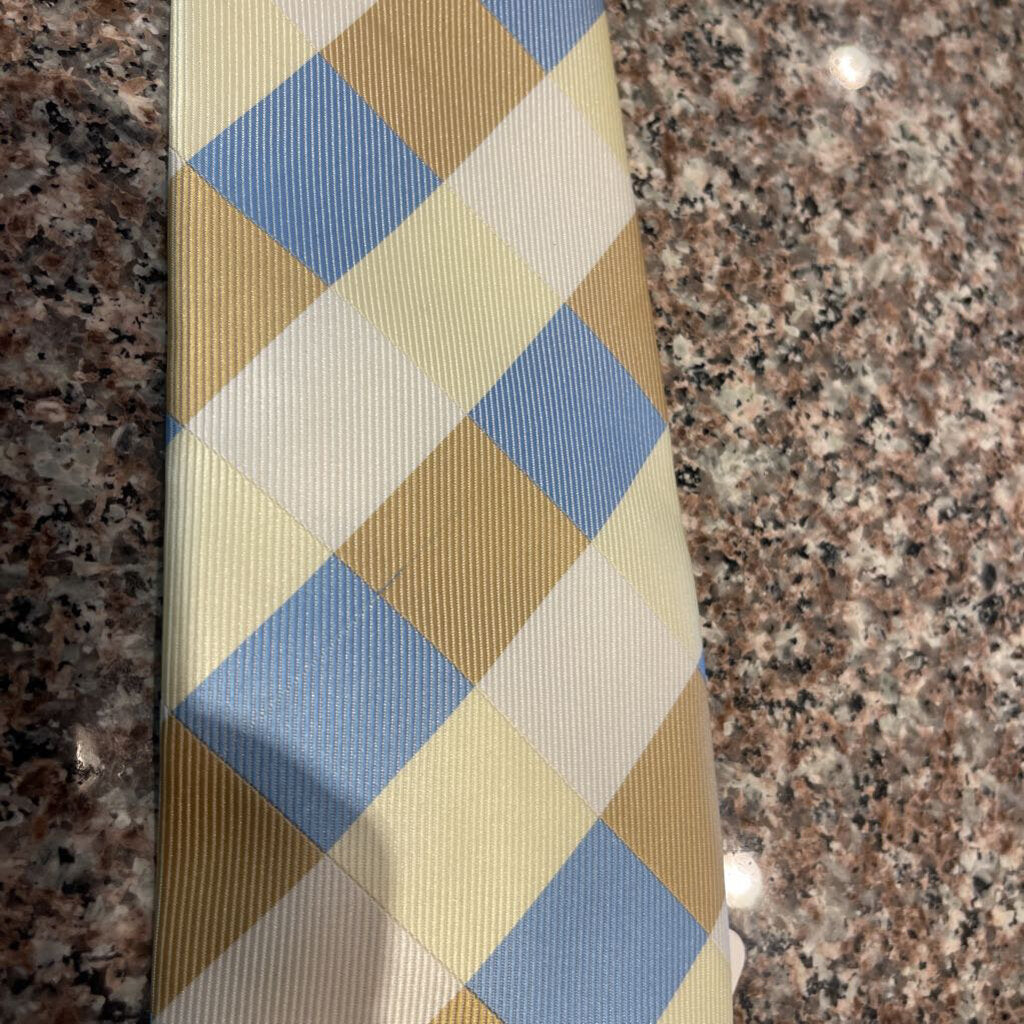 TIE YELLOW, BLUE CHECK