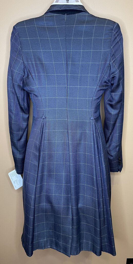 BLUE WITH SILVER WINDOWPANE DAY COAT CM