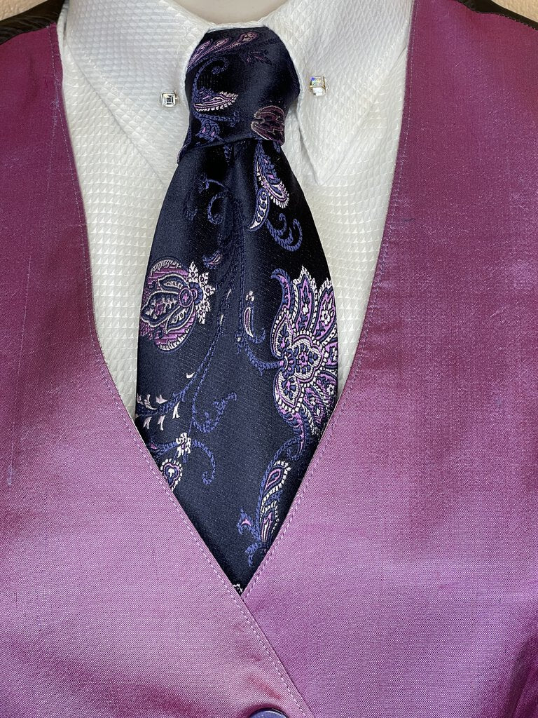 TIE NAVY WITH PURPLE FLOWERS