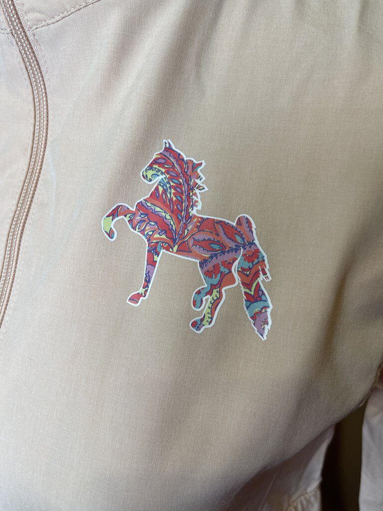 RAIN COAT PINK WITH LILY PULITZER INSPIRED HORSE